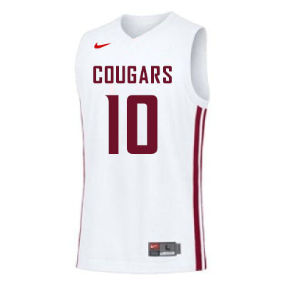 Men #10 Isaac Bonton Washington State Cougars College Basketball Jerseys Sale-White